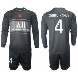 Camisola Paris Saint-Germain Sergio Ramos 4 Criança Equipamento Terceiro 2021-2022 Manga Comprida